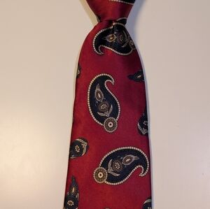 GANT Limited Edition Silk Tie Red Paisley Teal Gold 3.5" Classic Blade Vintage